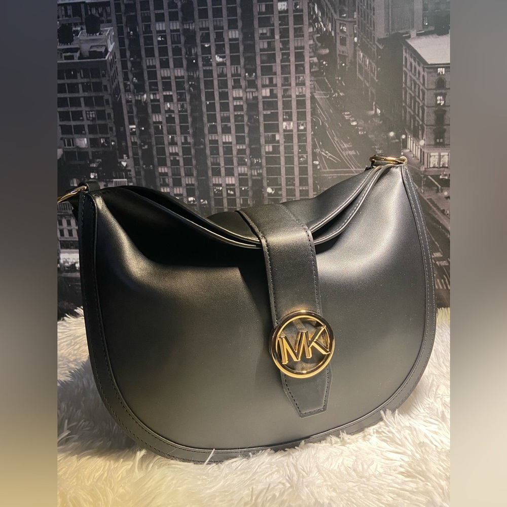 Gabby Small Hobo Crossbody Bag with Gold MK Emblem